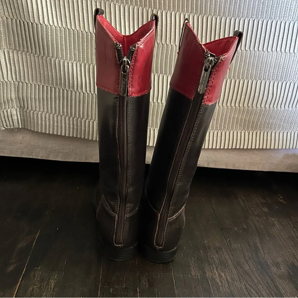 Cole Haan Nike Air Girl's 12" Nancy Tall Riding Boots Brown Red Size 3M - Picture 3 of 7
